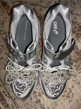 Asics Silver Metallic Cecilie Bahnsen Women's Athletic Sneakers size 9 1/2